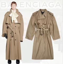 キ*2様 BALENCIAGA デムナ期　アシンメトリートレンチコート バレンシアガ23SSオーバーサイズ トレンチコート デムナ期 サイズ2