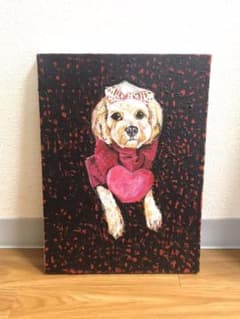 アクリル画　プードル　絵画　動物　犬のサムネイル