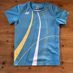 YONEX バドミントンシャツ 青 ストライプ