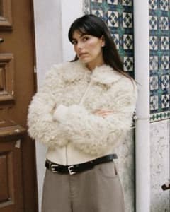 ZARA フェイクファーボンバージャケット M エクリュ 【新品未使用