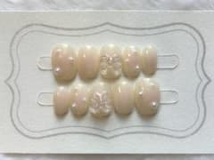 【Sサイズ/現品限り】 チークパールネイルのサムネイル