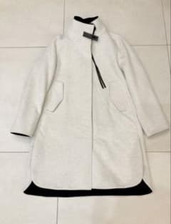 キヨコタカセ K.T アンゴラ ダブルフェイス リバーコート レザーコンビ 