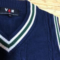 VAN ニットベスト ネイビーLL美品 | Mercari
