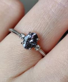 【値下げ】ゾイサイト　バイカラータンザナイト＆ダイヤ　リング　Pt950 10号 値下げ】ゾイサイト バイカラータンザナイト＆ダイヤ リング