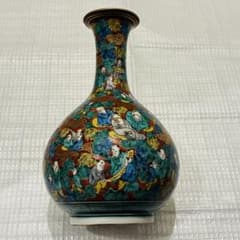九谷焼 九谷木米 花瓶【金彩 赤絵 花瓶 花器 壺 伝統工芸品 インテリア