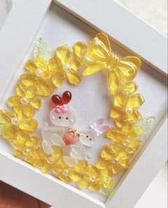 シーグラスアート　イエローリースのサムネイル
