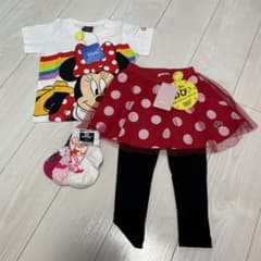 Disney ミニーマウス Tシャツ スカート レギンス 靴下 セットのサムネイル