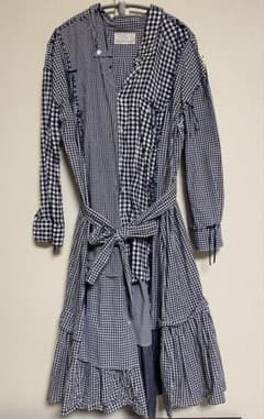 ★keisukekanda リボン縫い　チェックシャツワンピース　未使用 ☆keisukekanda リボン縫い チェックシャツワンピース 未使用 - メルカリ