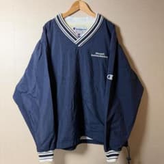 90s Champion 企業ロゴ　刺繍　Microsoft ナイロンプルオーバ