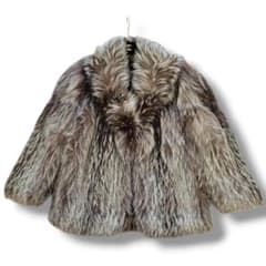 美品 EMBA エンバ 銀狐 肉厚 本毛皮 シルバーフォックス ミドル丈