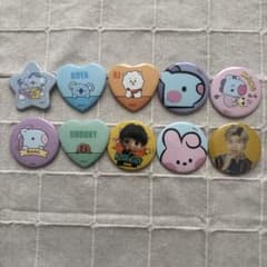 BTS BT21 TinyTAN 캔 배지 10개 세트 1개만 비공식