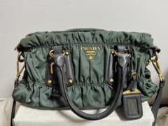 PRADA フリルデザイン ショルダーバッグ グリーンのサムネイル