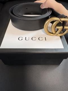 GUCCI ダブルG バックル レザーベルト 75/30のサムネイル