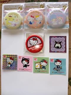 サンリオキャラクターズ 缶ミラー 、缶バッチ、ステッカーのサムネイル