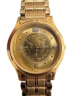 ELGIN メープルリーフ 金貨 1/10 oz クォーツ ダイヤ付き　腕時計 ELGIN メイプルリーフ カナダ 金貨 1/10oz 腕時計 SK-147-C - メルカリ