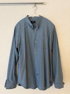 【美品】APC シャンブレースタンドカラーシャツ　M コットン 長袖のサムネイル