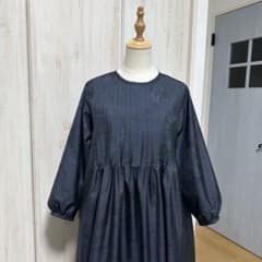 着物リメイク 大島紬(7マルキ)からピンタックのワンピース(L) - メルカリ