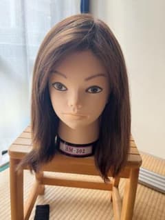 しげもり、夜会巻き中小サイズ(NO3明るめ)中古日本髪かつら、ケース