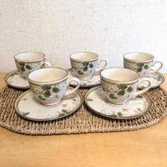 ​【未使用・箱付】YAMAKA ヤマカ ストーンウェア カップ＆ソーサー 5客