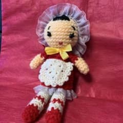 文化人形 あみぐるみ ハンドメイド はなちゃん 昭和レトロ ぬいぐるみ