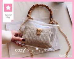 2way ショルダーバッグ 斜めがけ  クリアバッグ✨インスタ映え 浴衣にも❣️のサムネイル