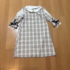 axes femme チェック柄ワンピース 長袖　七分丈のサムネイル