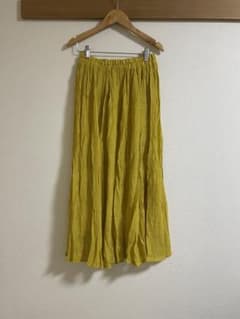 イエロー　フレアスカート　ロング　黄色　春夏スカートのサムネイル