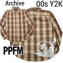 Archive 00s Y2K PPFM グランジ チェック スタッズ シャツ - メルカリ