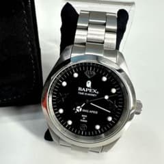 希少☆美品☆A BATHING APE シルバー BAPEX 黒文字盤 ケース付 - メルカリ