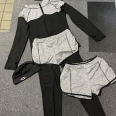 フィットネスウェア セットアップ ブラック グレーのサムネイル