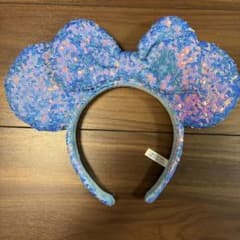 【ディズニーカチューシャ】ミニー　スパンコール　ブルー　水色のサムネイル