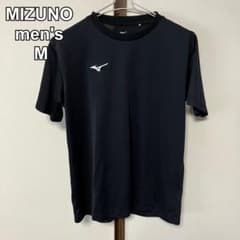 ミズノ　メンズ　クルーネック　Tシャツ　スポーツ　バレーボール　ワンポイント黒M