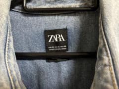 ZARA デニムジャケット ダメージ加工 ライトブルー XLのサムネイル