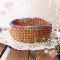 手編み 麻小物入れ 2個セットのサムネイル