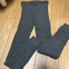 リブ編み ニットレギンス グレーのサムネイル