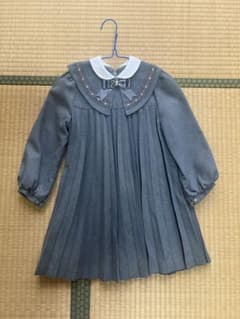 入学式に★プリーツワンピース レース襟 リボン付きのサムネイル
