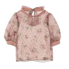 Lily Brown シアーフラワートップス ピンクのサムネイル
