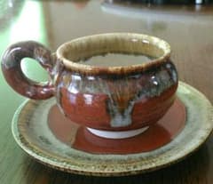 信楽焼　コーヒーカップ＆ソーサーのサムネイル