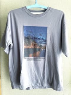 グラフィックプリント 半袖Tシャツ パープル