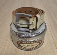 【稀少カラー】VINTAGE WORKS レザーベルト アイボリー W31のサムネイル
