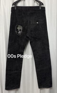 00s Pledgeブラックデニム スカル お兄系y2k grungeのサムネイル