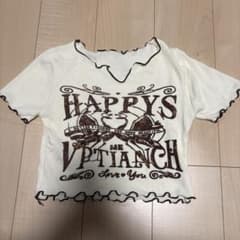 グラフィックプリント メロウフリル 半袖トップス ホワイトのサムネイル