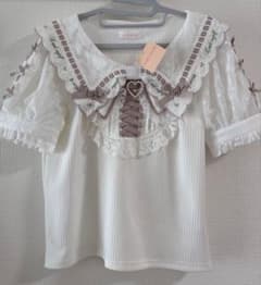 ♡ LIZLISA スカラップリボン衿リブトップス♡のサムネイル