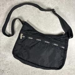 人気 LeSportsac パフィーブロッサム 花刺繍 ショルダーバッグ 黒 