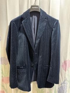 Giorgio Armani ベルベットジャケット ネイビー - メルカリ