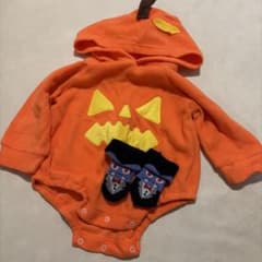 ハロウィン パンプキン 着ぐるみ ロンパース 70cmのサムネイル