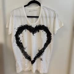 Pleasure Principle ハートプリント Tシャツホワイト USA製
