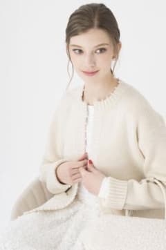 ツルバイマリコオイカワ Ludmila パールカーディガン ホワイト
