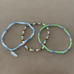 ハンドメイド ビーズブレスレット 3本セットのサムネイル