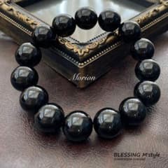 最強の魔除け モリオン14mm天然石パワーストーンブレスレット - メルカリ